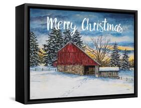 Merry Christmas Barn-James Redding-Framed Stretched Canvas