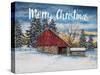 Merry Christmas Barn-James Redding-Stretched Canvas