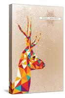 Merry Christmas Colorful Reindeer Illustration-cienpies-Stretched Canvas