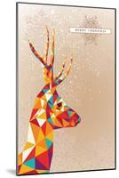 Merry Christmas Colorful Reindeer Illustration-cienpies-Mounted Art Print