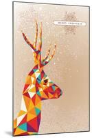 Merry Christmas Colorful Reindeer Illustration-cienpies-Mounted Art Print