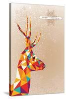 Merry Christmas Colorful Reindeer Illustration-cienpies-Stretched Canvas