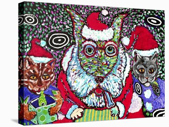 Merry Christmas Dogs-MADdogART-Stretched Canvas