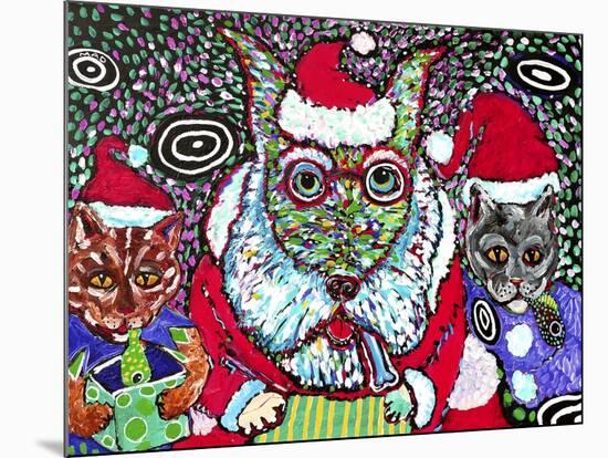 Merry Christmas Dogs-MADdogART-Mounted Giclee Print