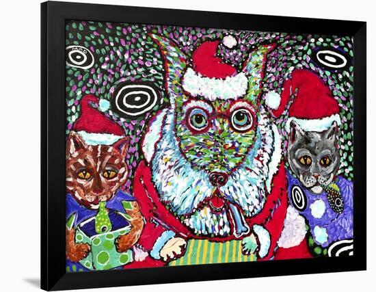 Merry Christmas Dogs-MADdogART-Framed Giclee Print