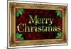 Merry Christmas Faux Framed Holiday Poster-null-Mounted Poster