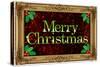 Merry Christmas Faux Framed Holiday Poster-null-Stretched Canvas