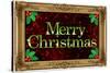 Merry Christmas Faux Framed Holiday Poster-null-Stretched Canvas