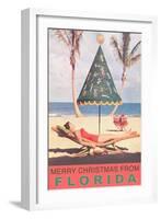 Merry Christmas from Florida, Festive Umbrella-null-Framed Art Print