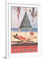 Merry Christmas from Florida, Festive Umbrella-null-Framed Art Print