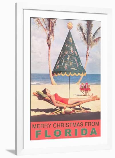 Merry Christmas from Florida, Festive Umbrella-null-Framed Art Print