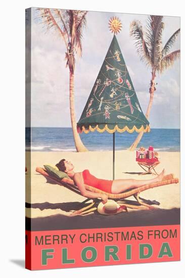 Merry Christmas from Florida, Festive Umbrella-null-Stretched Canvas
