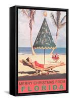 Merry Christmas from Florida, Festive Umbrella-null-Framed Stretched Canvas