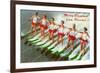 Merry Christmas from Florida, Water Skiers-null-Framed Art Print