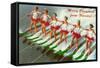 Merry Christmas from Florida, Water Skiers-null-Framed Stretched Canvas