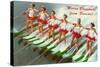 Merry Christmas from Florida, Water Skiers-null-Stretched Canvas
