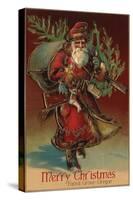 Merry Christmas from Forest Grove, Oregon - Santa with Gifts-Lantern Press-Stretched Canvas