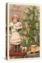 Merry Christmas, Girl with Doll-null-Stretched Canvas