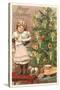 Merry Christmas, Girl with Doll-null-Stretched Canvas
