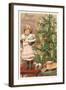 Merry Christmas, Girl with Doll-null-Framed Art Print