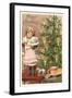 Merry Christmas, Girl with Doll-null-Framed Art Print