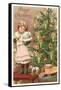 Merry Christmas, Girl with Doll-null-Framed Stretched Canvas