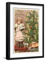 Merry Christmas, Girl with Doll-null-Framed Art Print