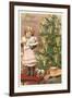 Merry Christmas, Girl with Doll-null-Framed Art Print