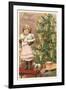 Merry Christmas, Girl with Doll-null-Framed Art Print