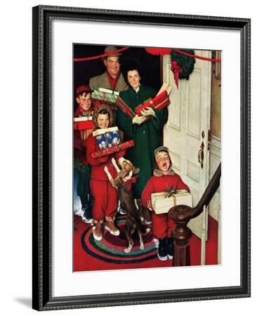 Merry Christmas, Grandma!’' Mounted Print - Norman Rockwell | AllPosters.com