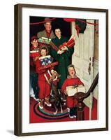 ”Merry Christmas, Grandma!’-Norman Rockwell-Framed Giclee Print