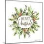 Merry Christmas Greenery I-Britt Hallowell-Mounted Art Print