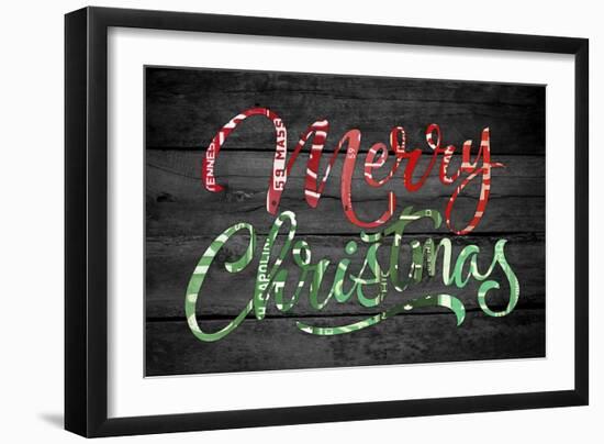 Merry Christmas License Plates-Design Turnpike-Framed Giclee Print
