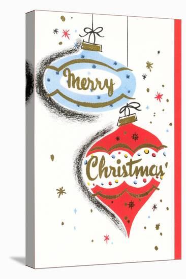 Merry Christmas, Modern Ornaments, Illustration-null-Stretched Canvas