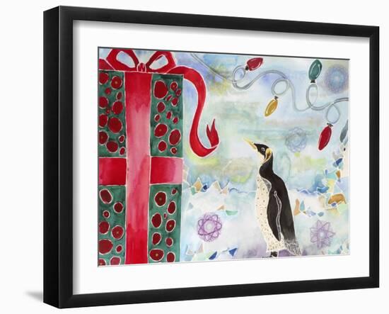 Merry Christmas Penguin-Lauren Moss-Framed Giclee Print