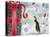 Merry Christmas Penguin-Lauren Moss-Stretched Canvas