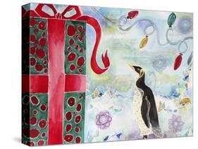 Merry Christmas Penguin-Lauren Moss-Stretched Canvas