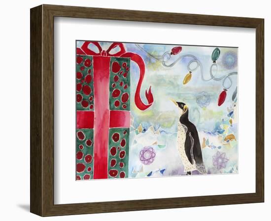 Merry Christmas Penguin-Lauren Moss-Framed Giclee Print