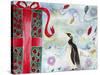 Merry Christmas Penguin-Lauren Moss-Stretched Canvas