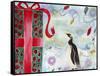 Merry Christmas Penguin-Lauren Moss-Framed Stretched Canvas