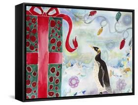 Merry Christmas Penguin-Lauren Moss-Framed Stretched Canvas