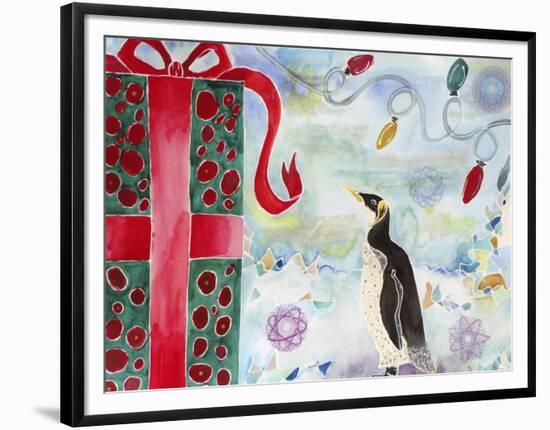 Merry Christmas Penguin-Lauren Moss-Framed Premium Giclee Print