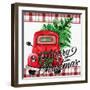 Merry Christmas Red Truck-Kim Allen-Framed Art Print