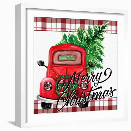 Merry Christmas Red Truck-Kim Allen-Framed Art Print