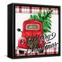 Merry Christmas Red Truck-Kim Allen-Framed Stretched Canvas