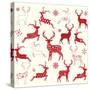 Merry Christmas Reindeer,Reindeer Silhouette Collections.-Alexaz-Stretched Canvas