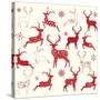 Merry Christmas Reindeer,Reindeer Silhouette Collections.-Alexaz-Stretched Canvas