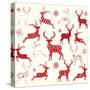 Merry Christmas Reindeer,Reindeer Silhouette Collections.-Alexaz-Stretched Canvas