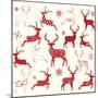 Merry Christmas Reindeer,Reindeer Silhouette Collections.-Alexaz-Mounted Art Print