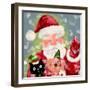 Merry Christmas - Santa And Little Helpers-Stella Chang-Framed Art Print